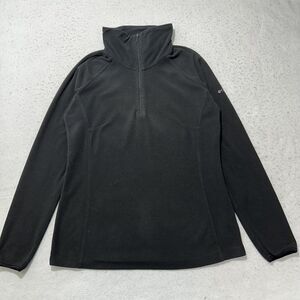 Columbia Womens Medium Fleece 1/4 Zip Pullover Black Sweatshirt Embroidered Logo